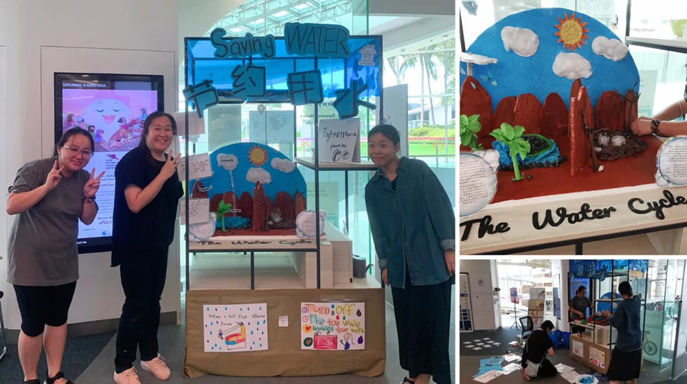 Teachers from LSH At-Outram displaying children’s work in NLB@Harbourfront